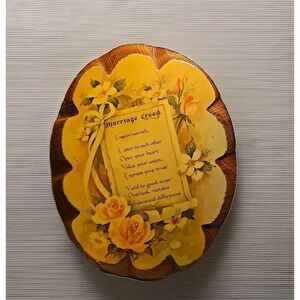 Vintage Wooden Wall Plaque~ Marriage Creed~ I Love You ~Wood‎ Decor 70s